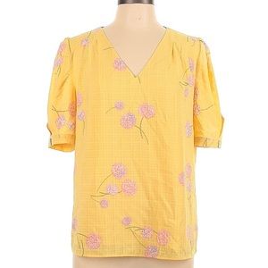 Daniel Rain yellow summer top size large NWT